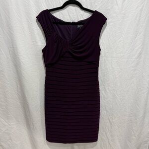 Adrianna Papell Ruched Bodice Tiered Sheath Dress 12 Elegant Cocktail Evening